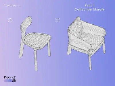 AMPM Collection Set Part 1 -  Marais - Chairs and Armchairs 3D model