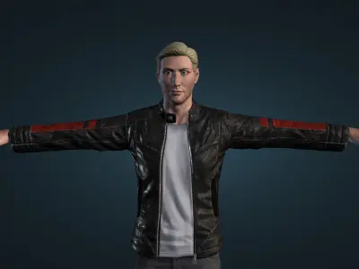  Man Body Leather Jacket 3d Model  Free low-poly 3D model