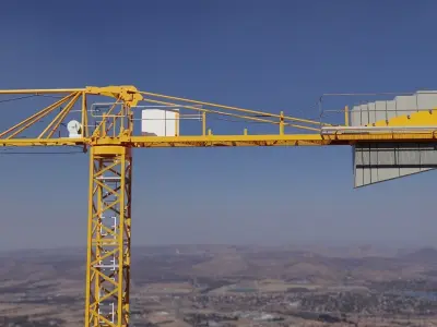 Flat Top Tower Crane 4 - Construction Crane 3D model