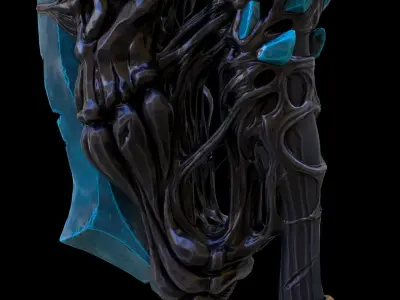 stylized axe Low-poly 3D model 18