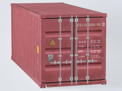 Container 20ft Red 3D model