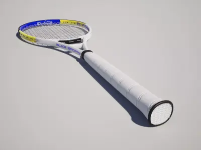 Tennis Racket Low-poly 3D model 3