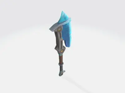 crystal axe Low-poly 3D model