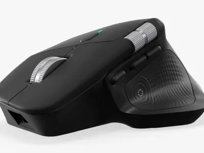 Multi-Scroll Bluetooth Office Mouse Black 3D model
