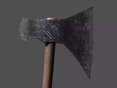 Norse-Gaelic Axe Low-poly 3D model Low-poly 3D model