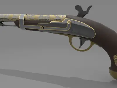 Pirate Gun Low-poly 3D model purchase