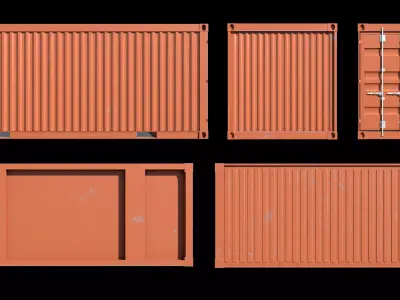 Red Shipping Container- 4k PBR Low-poly 3D model