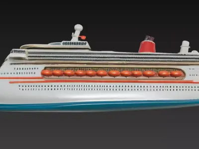 Modern Luxury Cruise Ship Passenger Liner 3D Model 3D print model