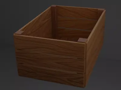 Wooden crate Free low-poly 3D model 9