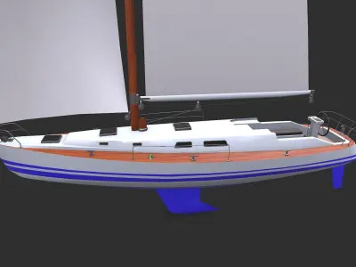 Sailing Yacht Low-poly PBR Low-poly 3D model
