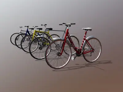 low-poly 3D model bicycles two Low-poly 3D model