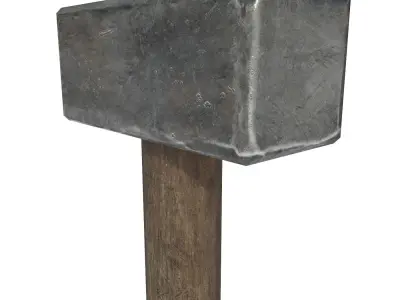 Hammer metal Low-poly 3D model purchase