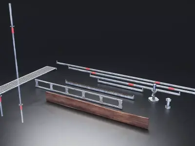 Modular Scaffolding Set Low-poly 3D model