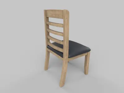 chair wooden Low-poly 3D model get