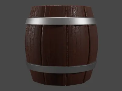 Barrel wooden Free 3D model buy
