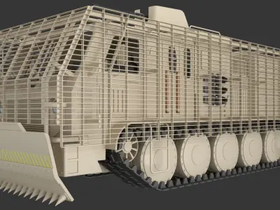 Military Truck Concept With Slat Armor 1 3D model