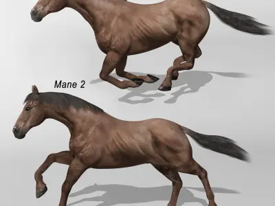 Horse - Dark Brown 3D model purchase
