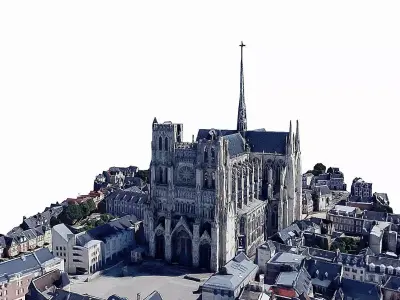 Amiens Cathedral - Notre-Dame  Low-poly 3D model