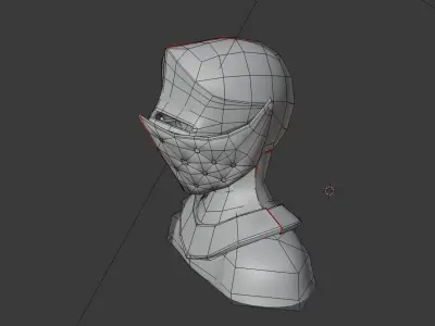knight helmet armor Low-poly 3D model