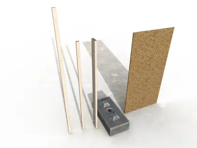 CLS chipboard hoarding building site fencing Low-poly 3D model