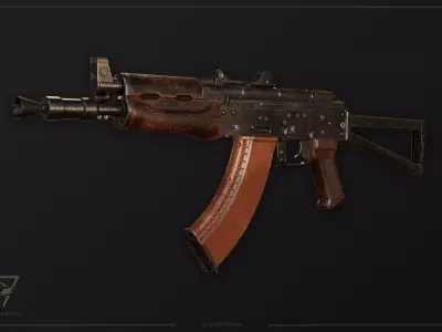 FPS AKS-74U tactical weapon Low-poly 3D model