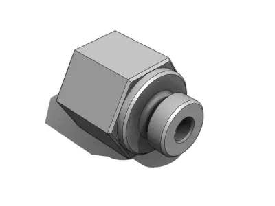 Conexao Connection Femea Female 1-4 NPT x Macho Male M12 x 175 3D model
