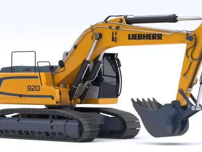 Liebherr R920 Litronic Crawler Excavator Dirty 3D model