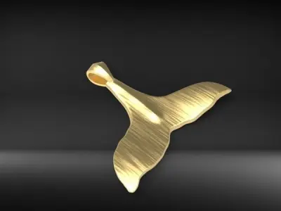 Dolphin Whale Tail Pendant Necklace Charm Jewelry 3D print model