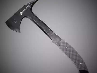 Black level Tomahawk Lowpoly 3D model with PBR Low-poly 3D model