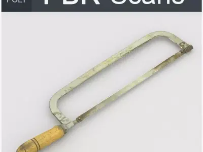 Hacksaw High Poly metal tool 3D model