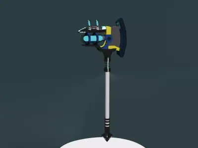 V-Axe Sci-Fi weapon ver gamma ready Free 3D model