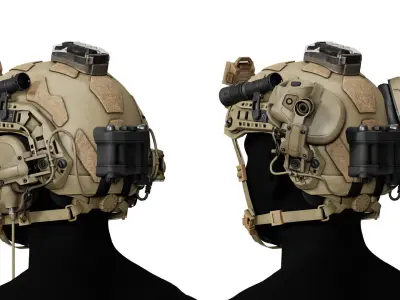 OPSCORE FAST SFHC BALLISTIC HELMET BUNDLE Low-poly 3D model