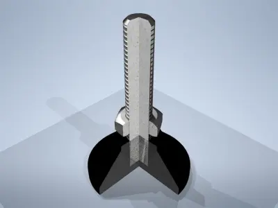 Leveling leg - PARAMETRIC Low-poly 3D model