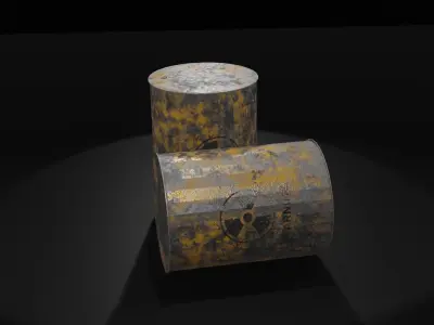 Radioactive Waste barrel Free low-poly 3D model