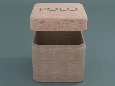 Wooden Box Low-poly 3D model shop