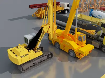 Large construction vehicles-agricultural machinery 3D model buy