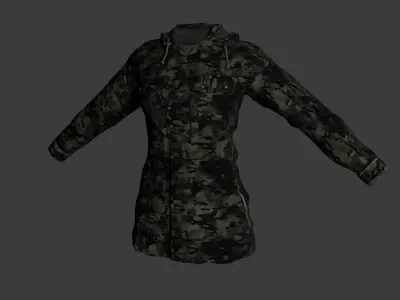 Game-Ready Military Parka with 9 Color Variants Low-poly 3D model