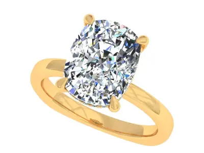 7 carat Cushion Stone Solitary Ring 3D print model purchase