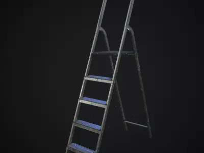 Work step ladder Low-poly 3D model