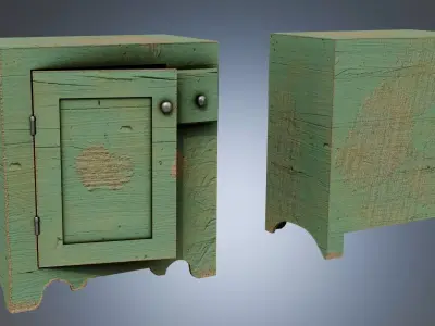 Vintage Cupboard Pack Low-poly 3D model