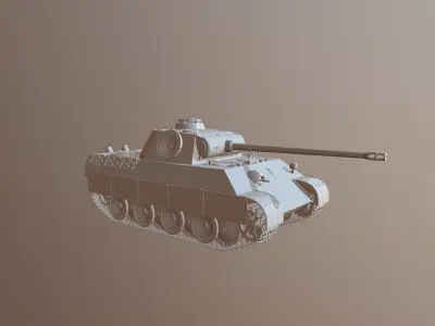 World War II - Panther Panzer V 3D model