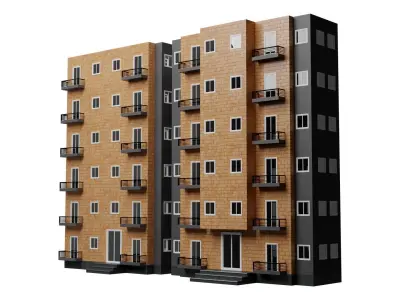 Residential Building Low-poly 3D model purchase