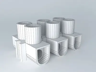 3 way screw terminal Free 3D model