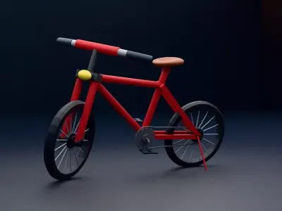 Modern Bicycle 3D Model Game Ready Bike Asset Low-poly 3D model