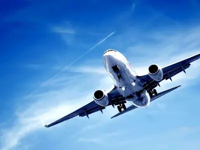 Airplane flying in sky 3D model