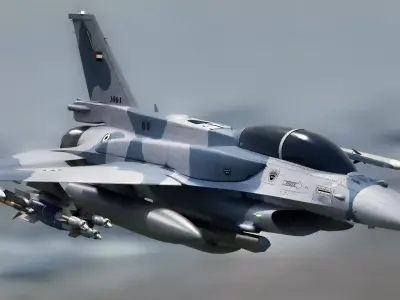 F-16D Block 60-Fully Rigged-High Resoulution Changabel Textures Low-poly 3D model