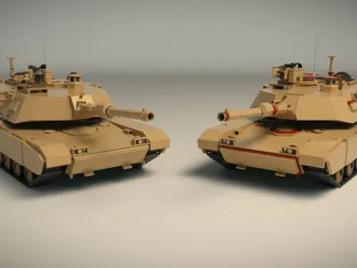 Low Poly Tank 02 Low-poly 3D model