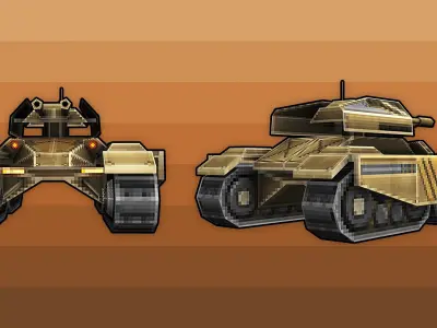 SCRAPDOG Dune Dozer tank Low-poly 3D model