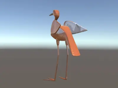Abstract Bird Sculpture Model Pack Low-poly 3D model