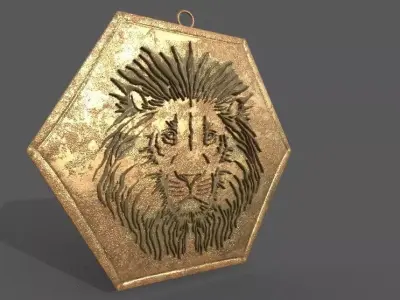  lion pendant 3D print model Low-poly 3D model